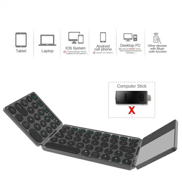 Bluetooth Folding Keyboard With Touchpad