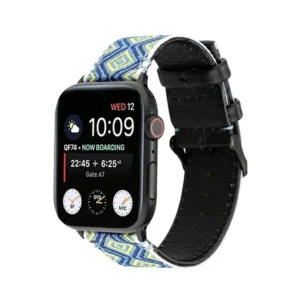 Handmade Ethnic Embroidery Pattern Apple Watch Band Compatible Apple Watch 1 2 3 4 5 6 7 8 SE Ultra Series and Samgsung Straps