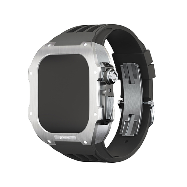 Apple Watch 316L Stainless Steel Retrofit Cover with fluorine rubber strap